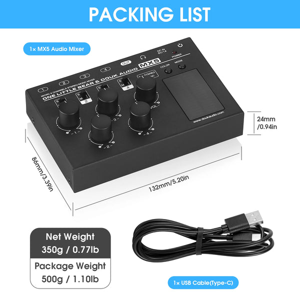 Compact Stereo Audio Mixer