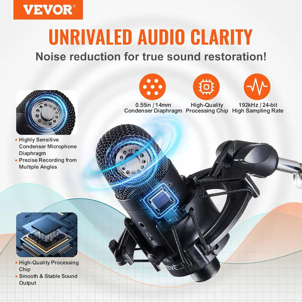 Professional USB Mic Set with Boom Arm & Pop Filter