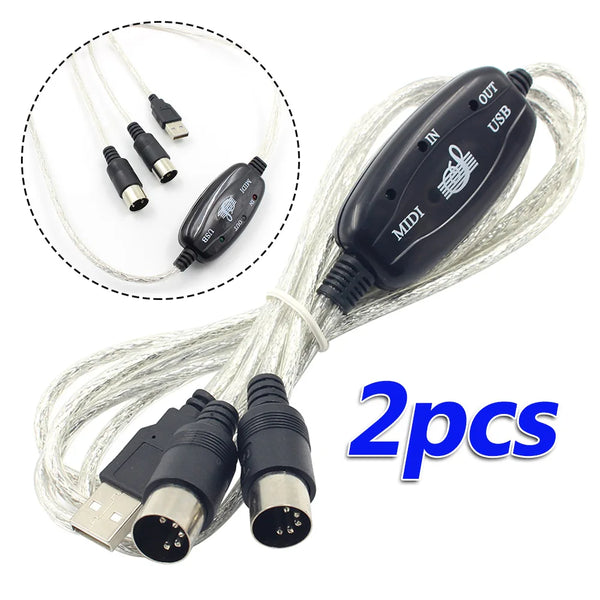 Portable USB MIDI Converter Cables