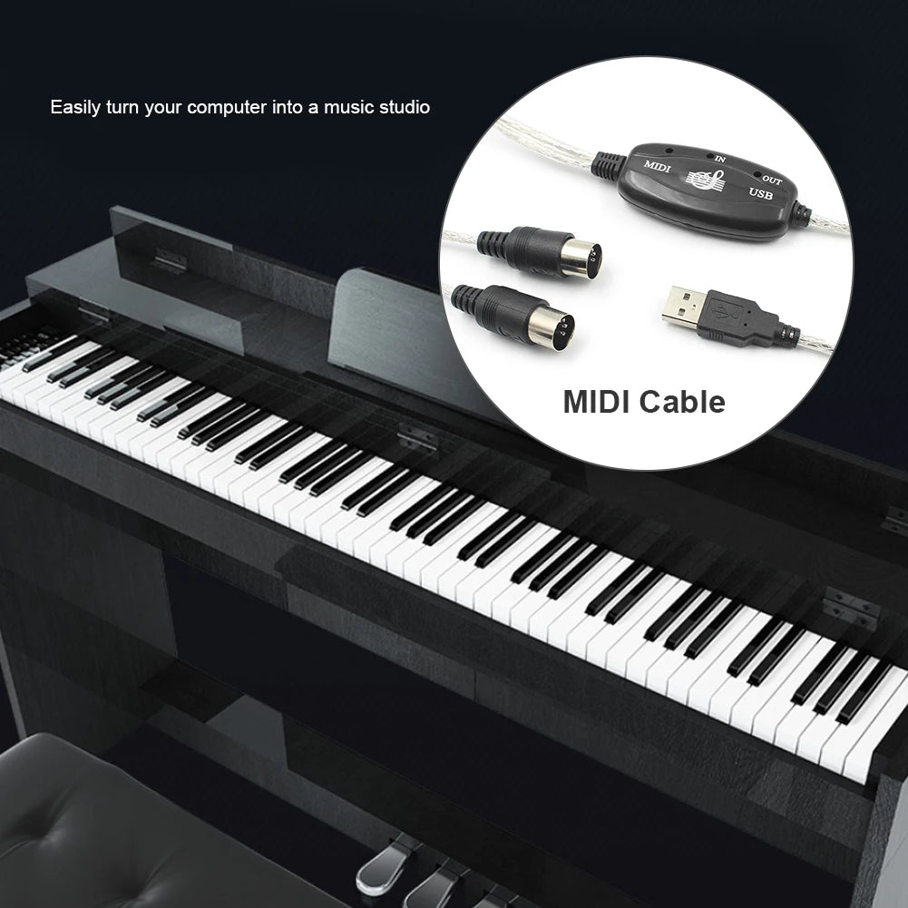 Portable USB MIDI Converter Cables