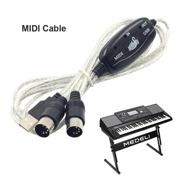 Portable USB MIDI Converter Cables