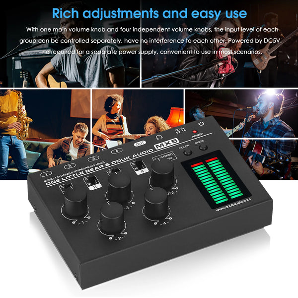 Compact Stereo Audio Mixer