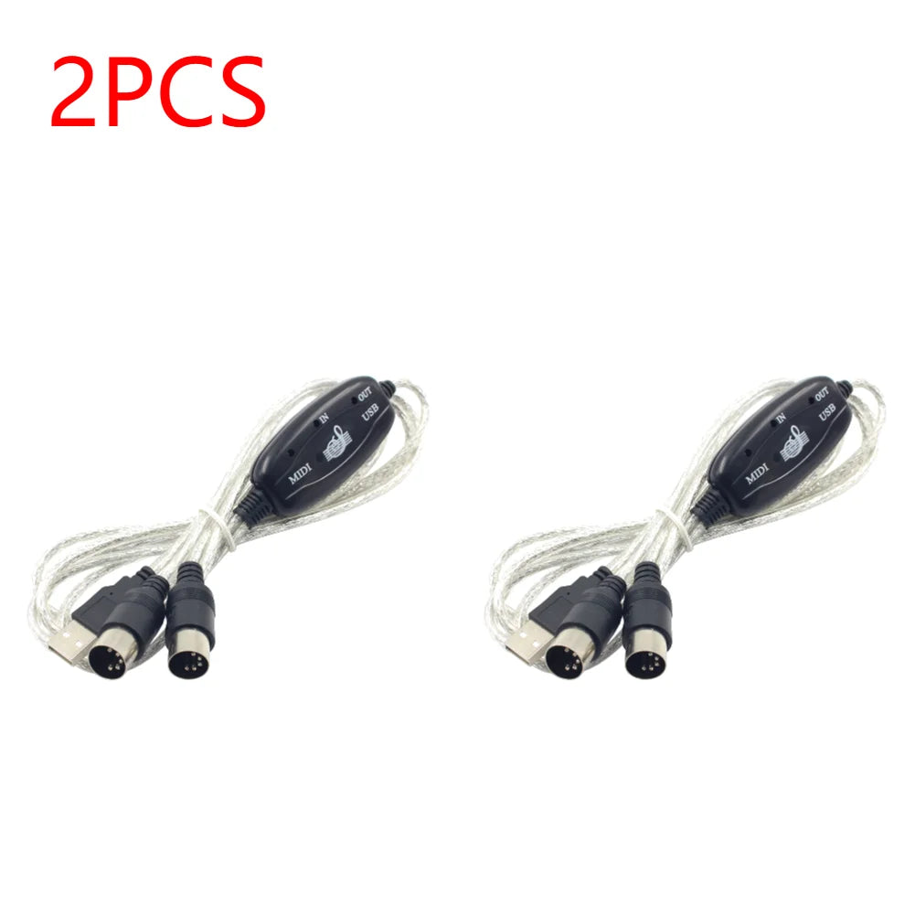 Portable USB MIDI Converter Cables